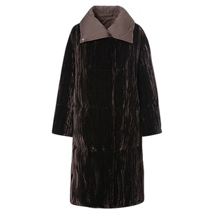 【双面穿羽绒服】AUM噢姆2025年冬季新款丝绒连领中长款羽绒服女