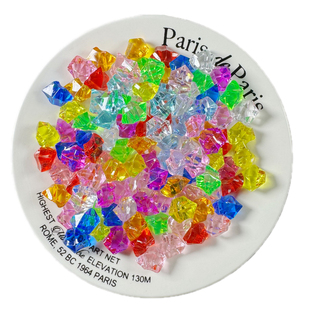 大颗彩色塑料亚克力水晶石DIY七彩玻璃球珠鱼缸水培装饰石头颗粒