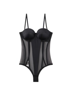 Intimissimi意舒漫性感辣妹风修身网纱透视抹胸式连体衣BID184