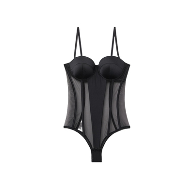 Intimissimi意舒漫性感辣妹风修身网纱透视抹胸式连体衣BID184