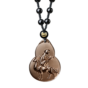 易明居淘运阁白泽封侯吉宏吊坠属蛇人吉祥佩戴物2026马年葫芦项链