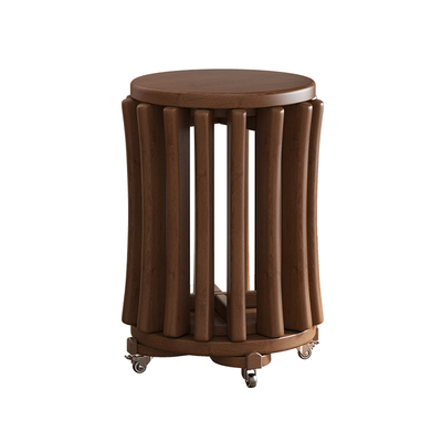 顾家家居实木小凳子家用矮凳客厅沙发餐桌凳万向轮移动圆凳叠叠凳