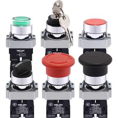德力西电气平头按钮急停带灯lay5