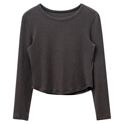 基础修身弹力百搭圆领打底衫长袖