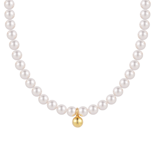 正品施家珍珠项链女款2026新款毛衣链轻奢高级锁骨链金珠吊坠配饰