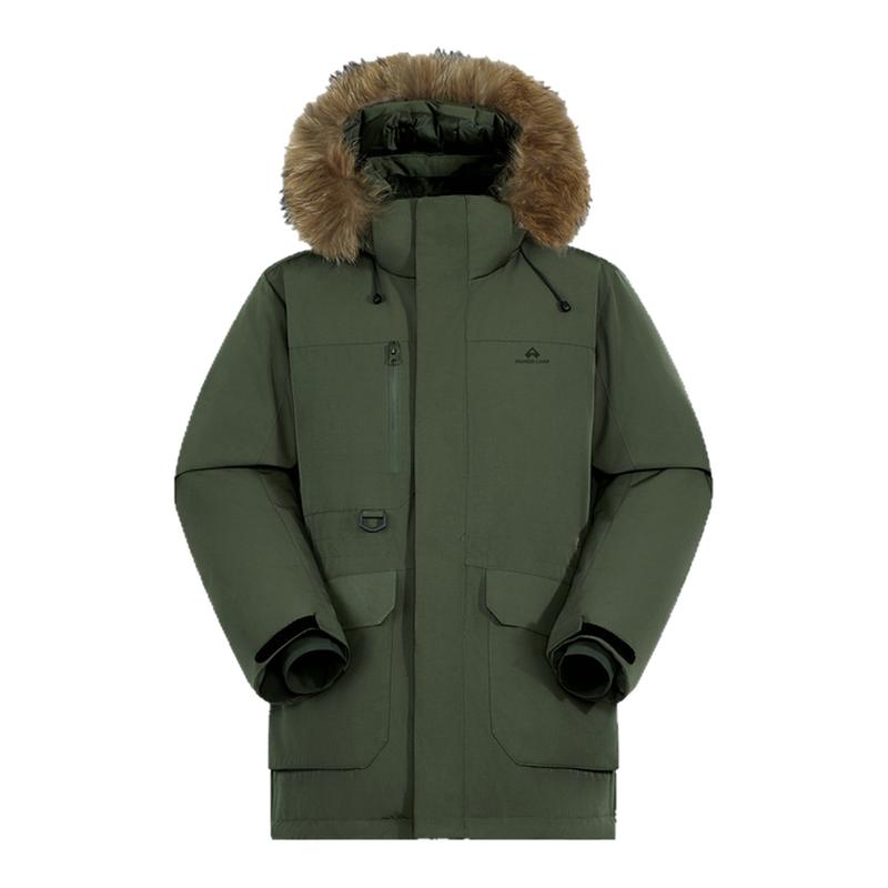 雪熊鹅绒服拓路者中长款羽绒服