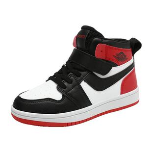 巴布豆童鞋男童碳板跑步鞋春秋款皮面防水儿童运动鞋男孩休闲鞋潮