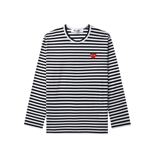 IT CDG PLAY COMME des GARCONS川久保玲情侣条纹长袖T恤清爽时尚