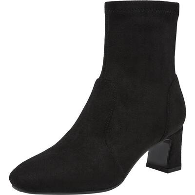 百思图2025冬季新款通勤粗跟绒面粗跟弹力靴瘦瘦靴女短靴K5089DZ5