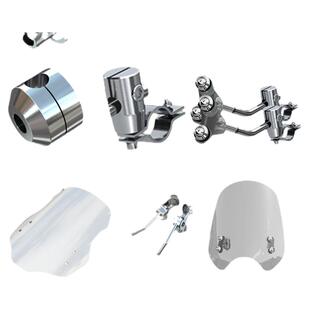 摩托车踏板车电动车挡风玻璃前风挡支架配件太子车加高挡雨板定制