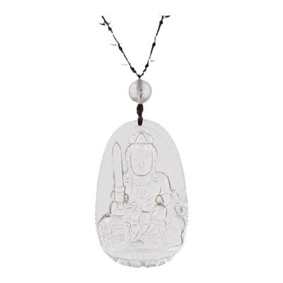 白水晶生肖本命佛吊坠项链女男款