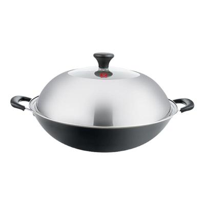 康巴赫铁锅双耳炒锅老式铸铁锅大号圆底炒菜锅家用无涂层燃气专用