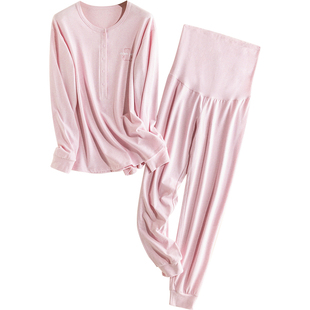 月子服春夏薄款哺乳睡衣纯棉全棉吸汗孕妇睡衣秋衣秋裤家居服套装