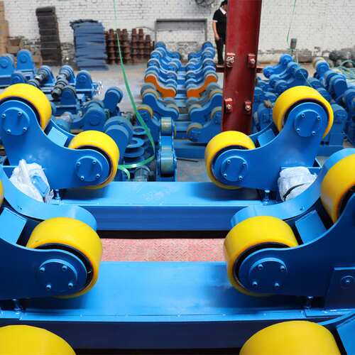 加工定制焊接滚轮架山东厂家生产30吨聚氨酯轮自调焊接滚轮架