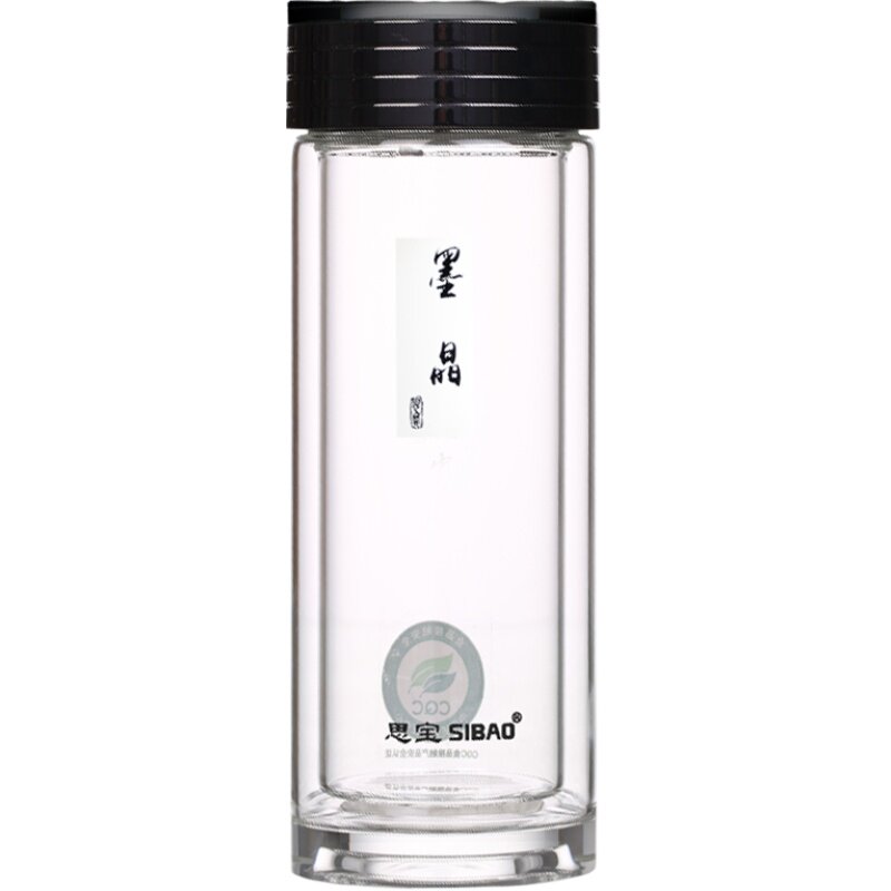 思宝玻璃杯男双层墨晶车载高硼硅