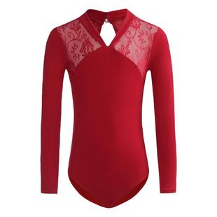 儿童舞蹈服女童体操服女小立领中国风形体练功服芭蕾舞裙连体体服