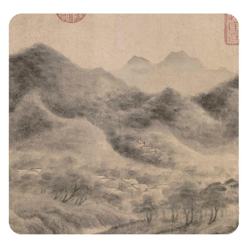 米友仁云山墨戏图米家山水装饰画
