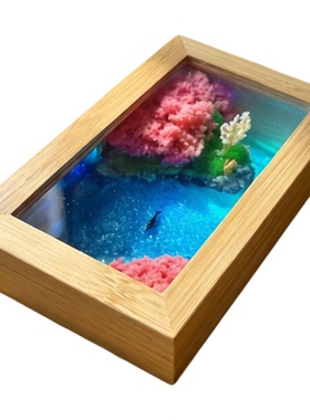 手工桃花岛鲸鹿小夜灯