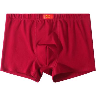 七匹狼本命年酒红内裤男结婚四角