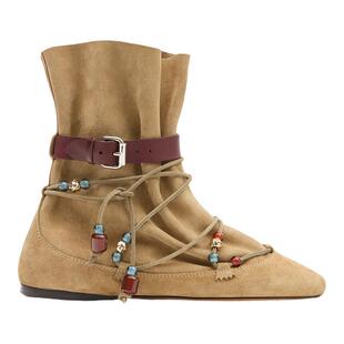 【秀场同款】ISABEL MARANT LETIZ 褶裥绒面小牛皮靴