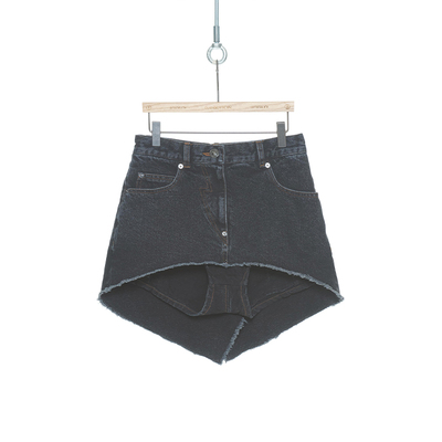 PUSHBUTTON23新款毛边牛仔短裤