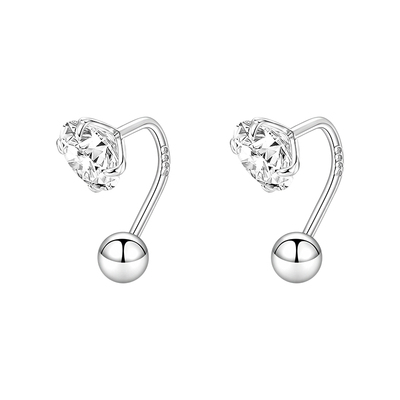 999纯银锆石耳钉耳骨钉耳钉女