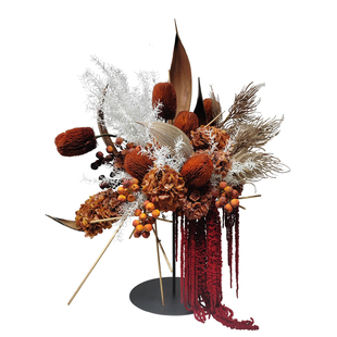 空合 现代轻奢金属架构装置艺术仿真花 样板间客厅会所桌面摆件