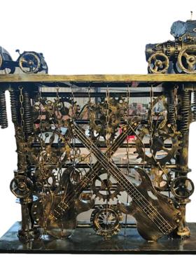 复古铁艺屏风隔断落地摆件