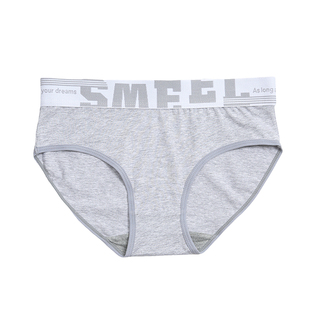 3条女士纯棉内裤三角四角中性LE中腰宽边抗菌裆纯色大码运动透气