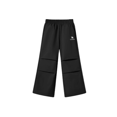 小骆驼儿童阔腿裤加绒2025新款工装休闲中大童长裤子男女童伞兵裤