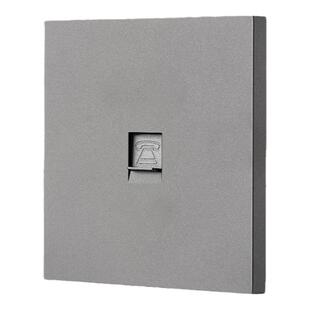 家恩暗装86型灰色电话插座面板双孔rj11语音弱电信息电话线接口