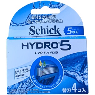 舒适剃须刀水次元5层刀片刮毛刀头刀片手动版4片装日本制专柜现货