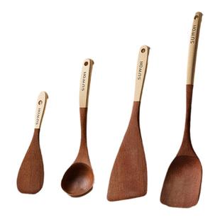 述屋说木锅铲不粘锅专用铲子乌檀木家用炒菜铲耐高温炒勺木勺饭勺