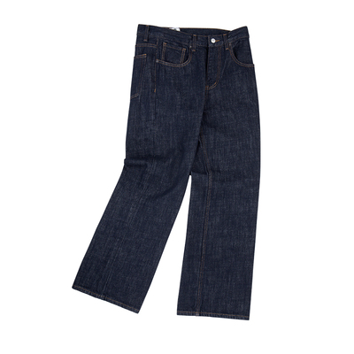 IDLT 高品质 防褪色 重磅13.5oz 宽松微喇牛仔裤原色水洗美式复古