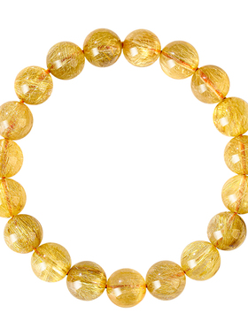 天然收藏级巴西金发晶手链