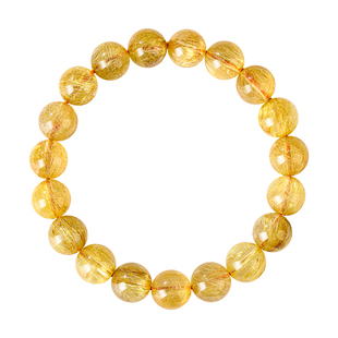 天然金发晶手链女巴西钛晶男黄发晶黄水晶原石手串收藏级本命年