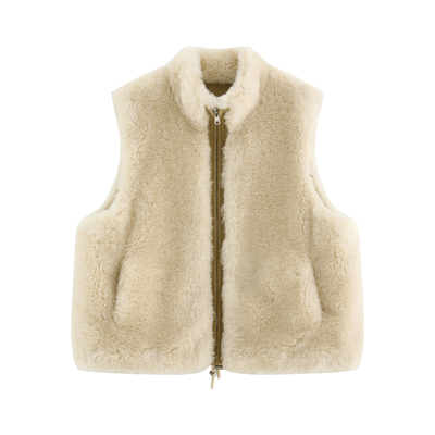 氛围感拉链毛毛马甲外套