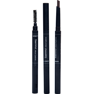 容太太the saem得鲜双头自动旋转眉笔防水防汗不易脱妆砍刀带眉刷
