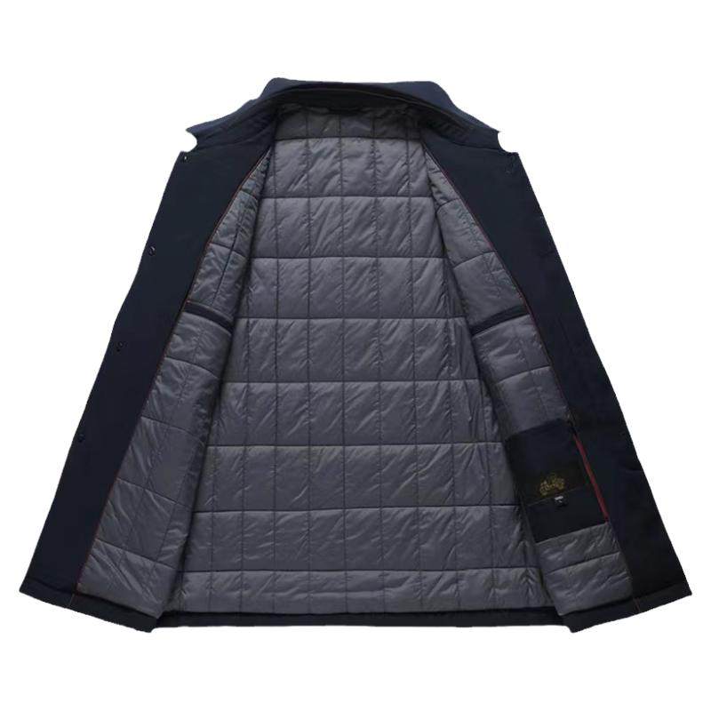 【香港老爷车】秋冬男士棉服中年加绒加厚保暖棉服夹克男