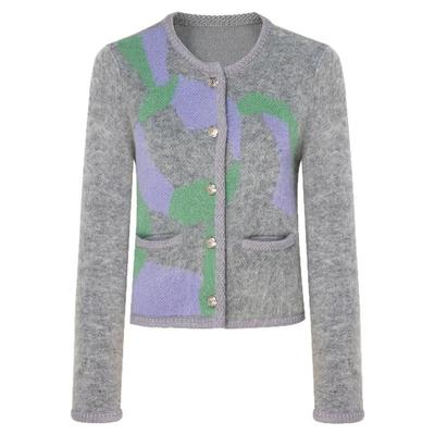 HPLY荷比俪春季新款女几何拼色兔子图案针织衫HMD11650007