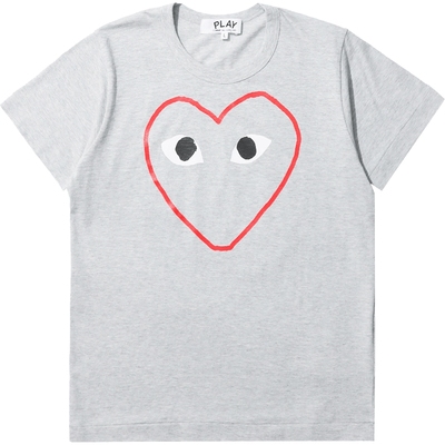 IT CDG PLAY COMME des GARCONS女装圆领短袖T恤爱心LOGO印花65XD