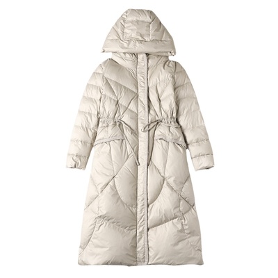 高端品牌羽绒服女加厚连帽中长款