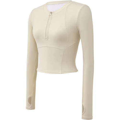 带胸垫瑜伽服上衣女冬绝美健身运动衣普拉提训练套装新款长袖秋冬