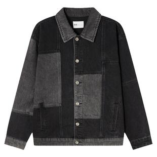 RS流石男装撞色拼接牛仔外套2026新款秋季男士时尚休闲高级感夹克