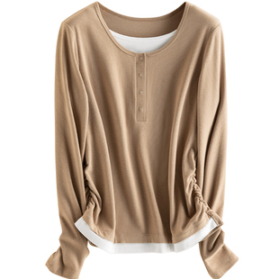 哺乳上衣孕妇装德绒秋冬款外出辣妈款保暖潮妈喂奶月子服假两件套