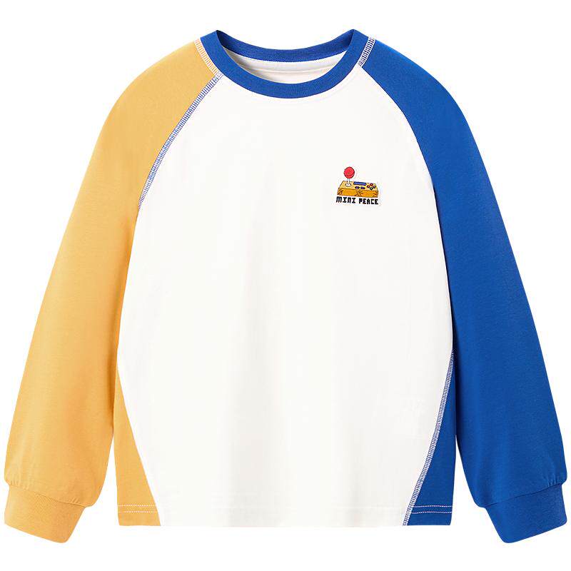 [5A抑菌]MINIPEACE太平鸟童装男童长袖T恤儿童秋装新款洋气插肩袖