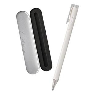 得力中性笔金属笔杆定制logo刻字笔重手感黑色按动水笔黑笔水性笔商务高档签字笔男士圆珠笔订制笔高颜值