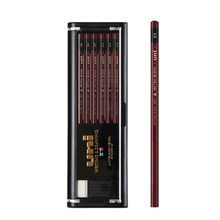 日本uni三菱素描铅笔1887石墨结晶素描速写考试书写铅笔硬度测试高级铅笔六角型酒红色木杆手绘铅笔