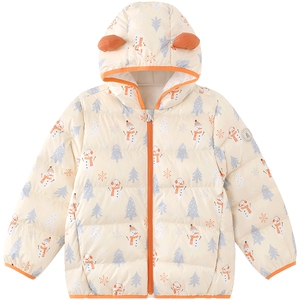 英氏羽绒服男女童防寒连帽秋冬