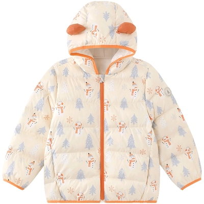 英氏羽绒服男女童防寒连帽秋冬